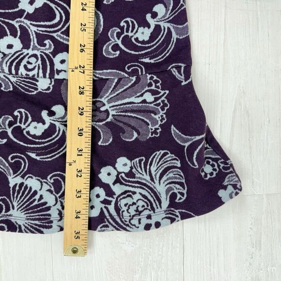 Anthropologie Maeve Knit Sweater Dress Size L Mock Neck Floral Purple Open Back - Picture 15 of 16
